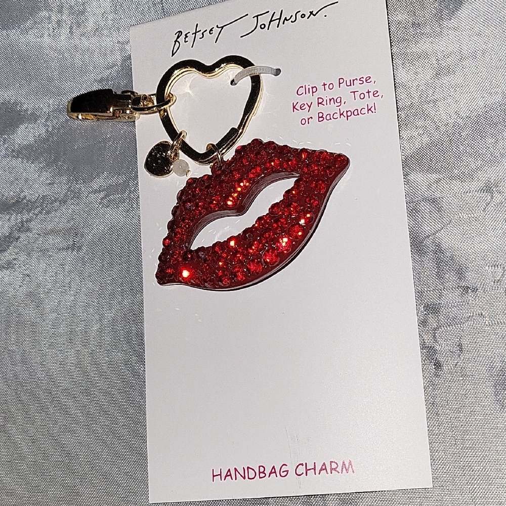 Betsey Johnson Lips Keychain Charm